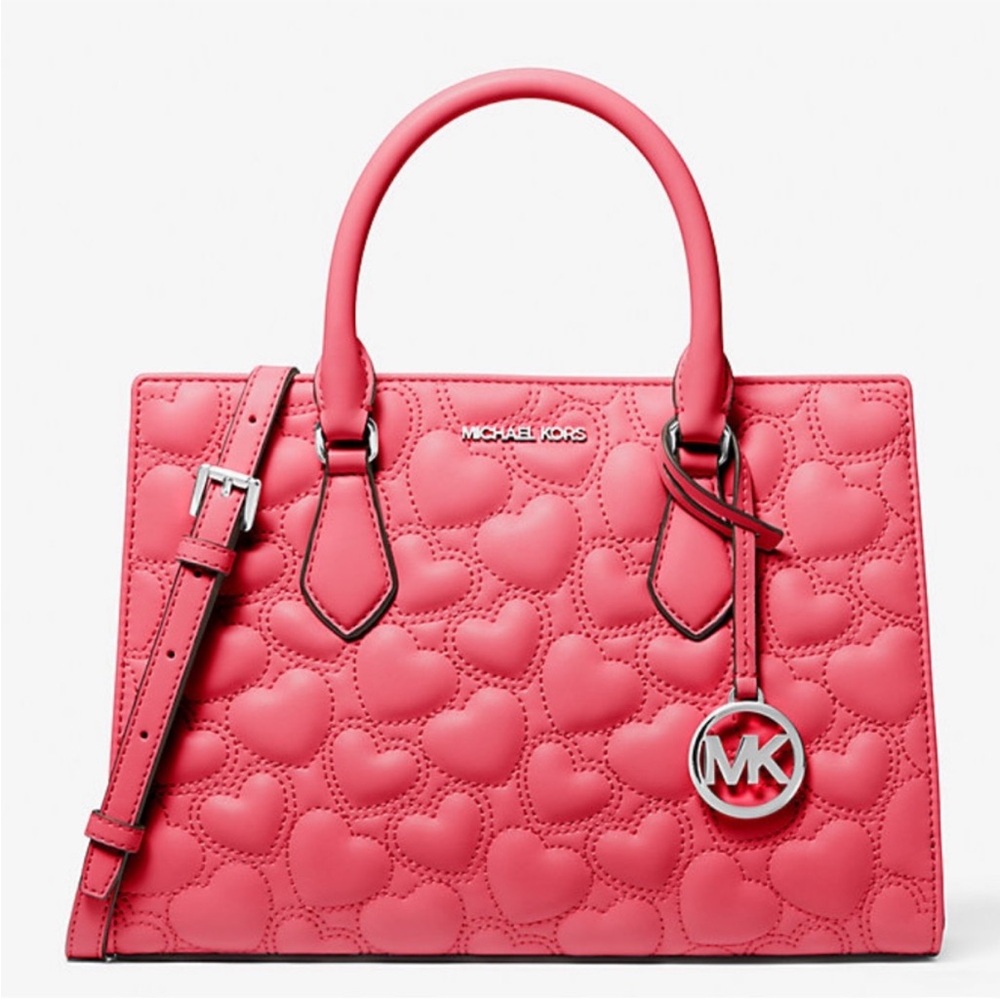 MICHAEL KORS Sheila Medium Heart Embroidered Satchel - Picture 4 of 15